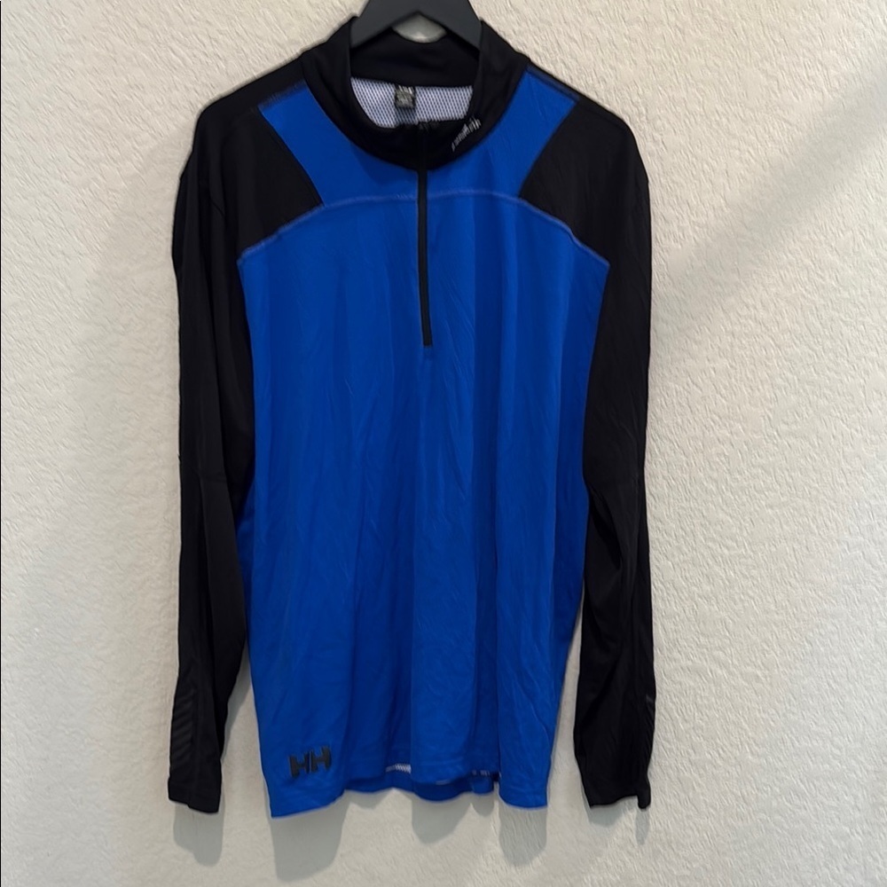 Helly Hansen Black and Blue Half-Zip Top